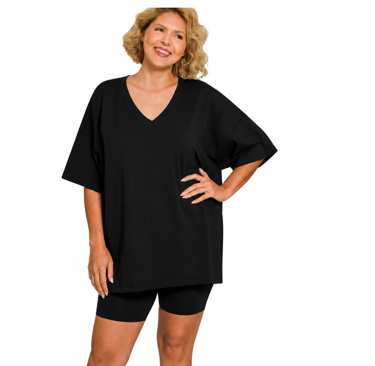 2 Piece Biker Short Set- Plus