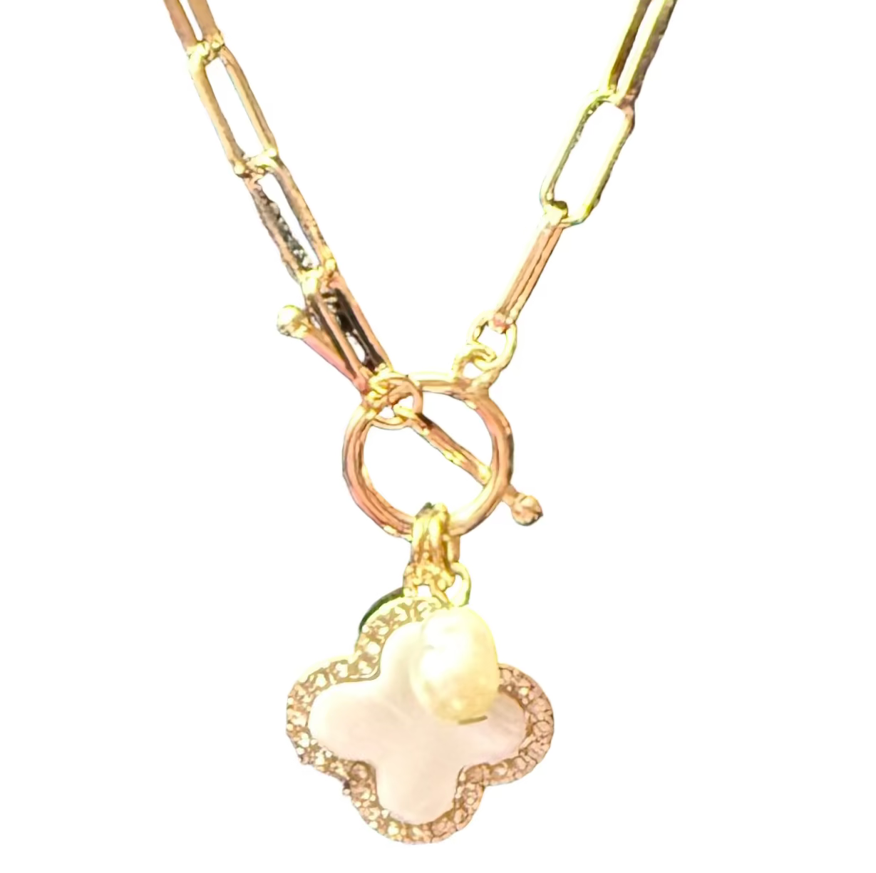 18” Gold Clover Link Necklace