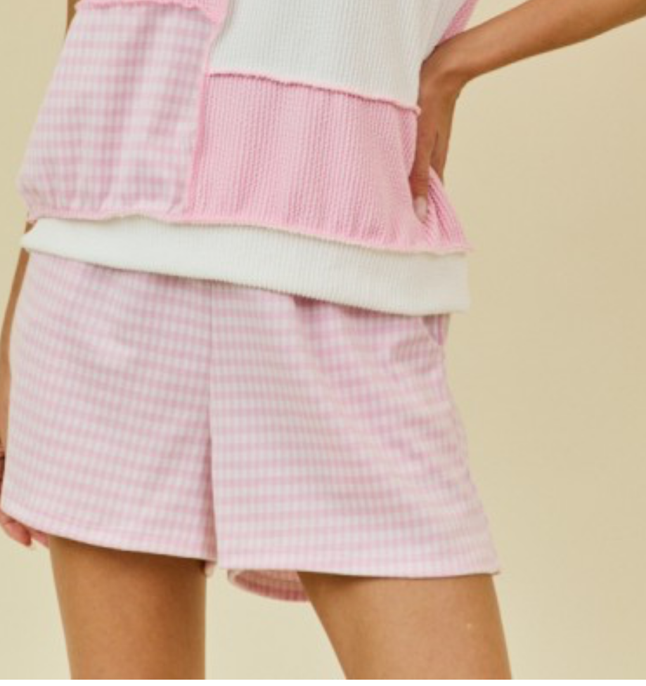Gingham Pink & White Shorts