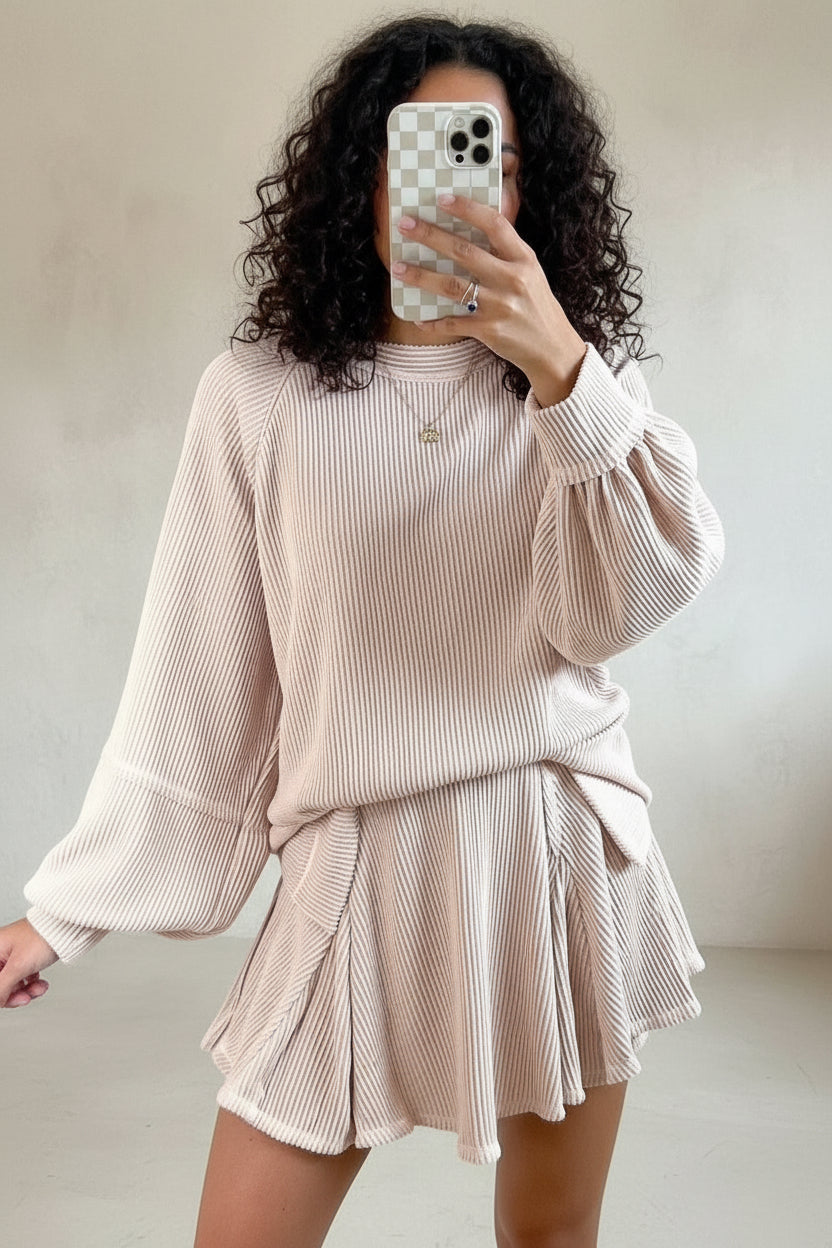 Ribbed Skirt Set
