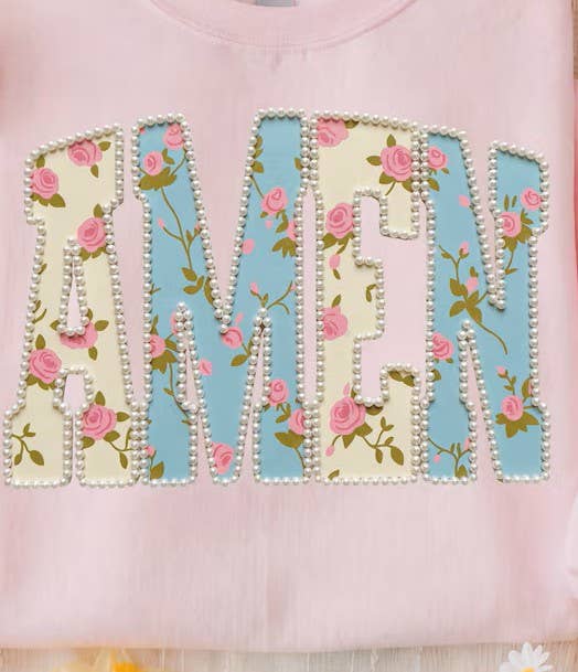 Amen with Faux Pearls T-Shirt