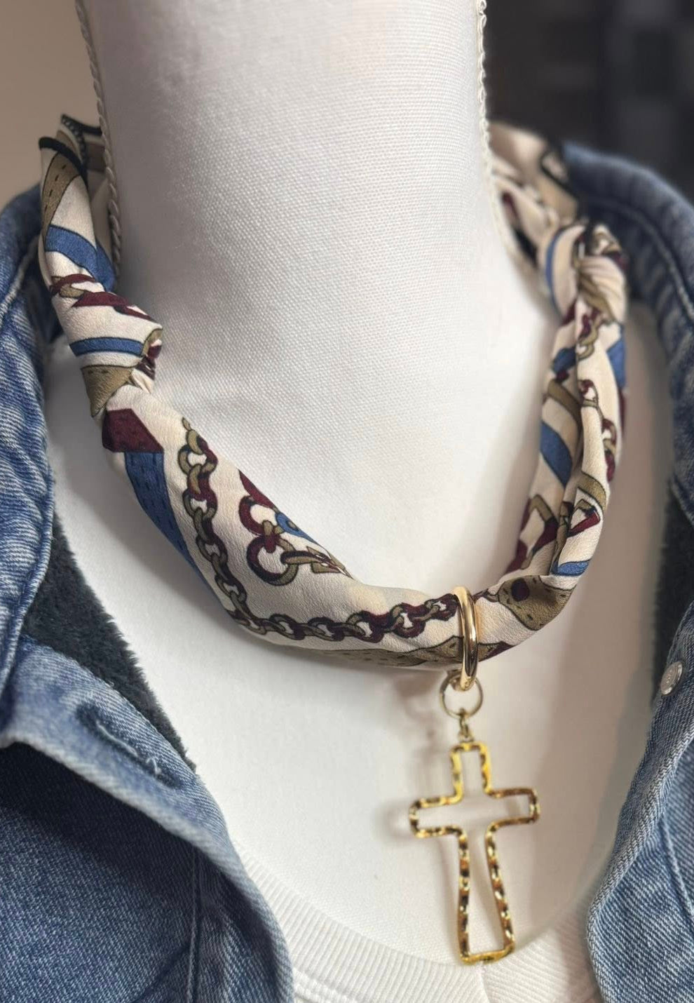 Cross Scarf Necklace