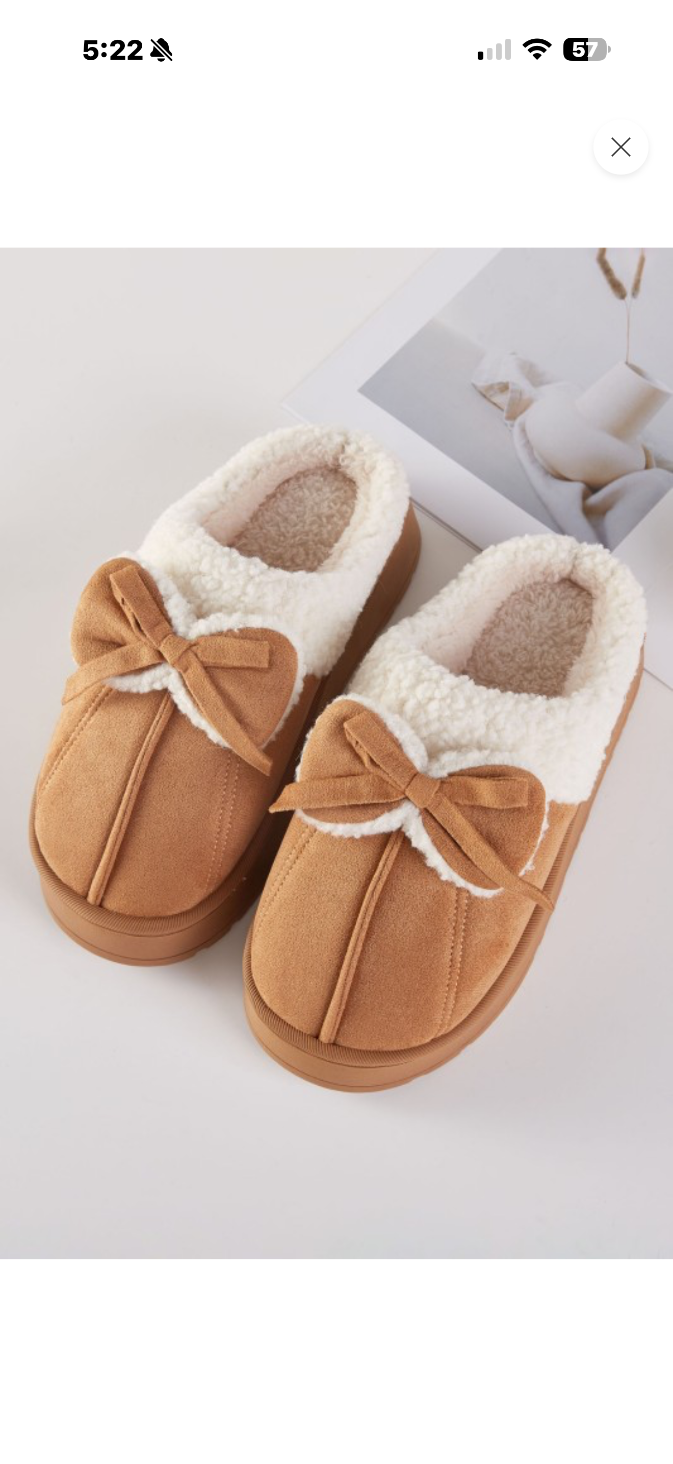 Fuzzy Bow Slippers