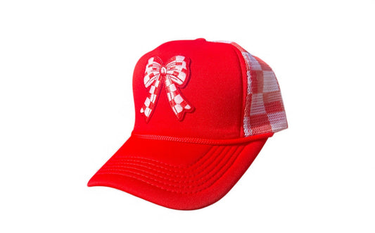 Bow Checkered Trucker Hat