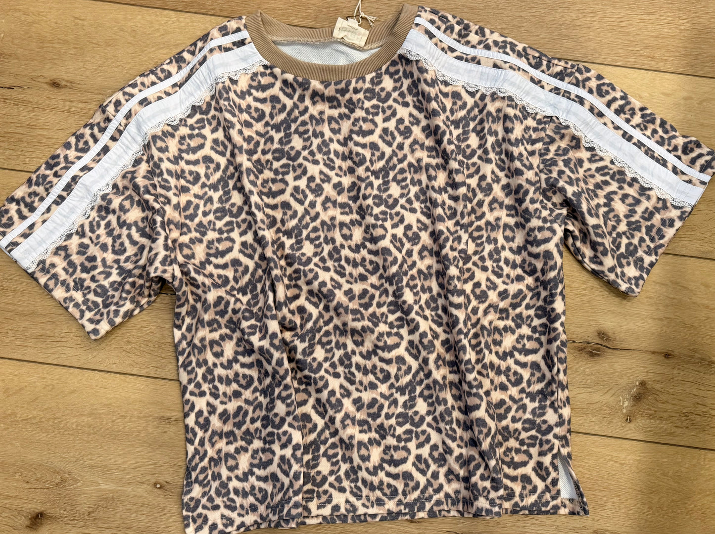 Cheetah & Striped Sleeve Top