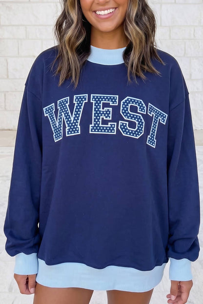 Polka Dots MERRY Graphic Mock Neck Sweatshirt S–4X