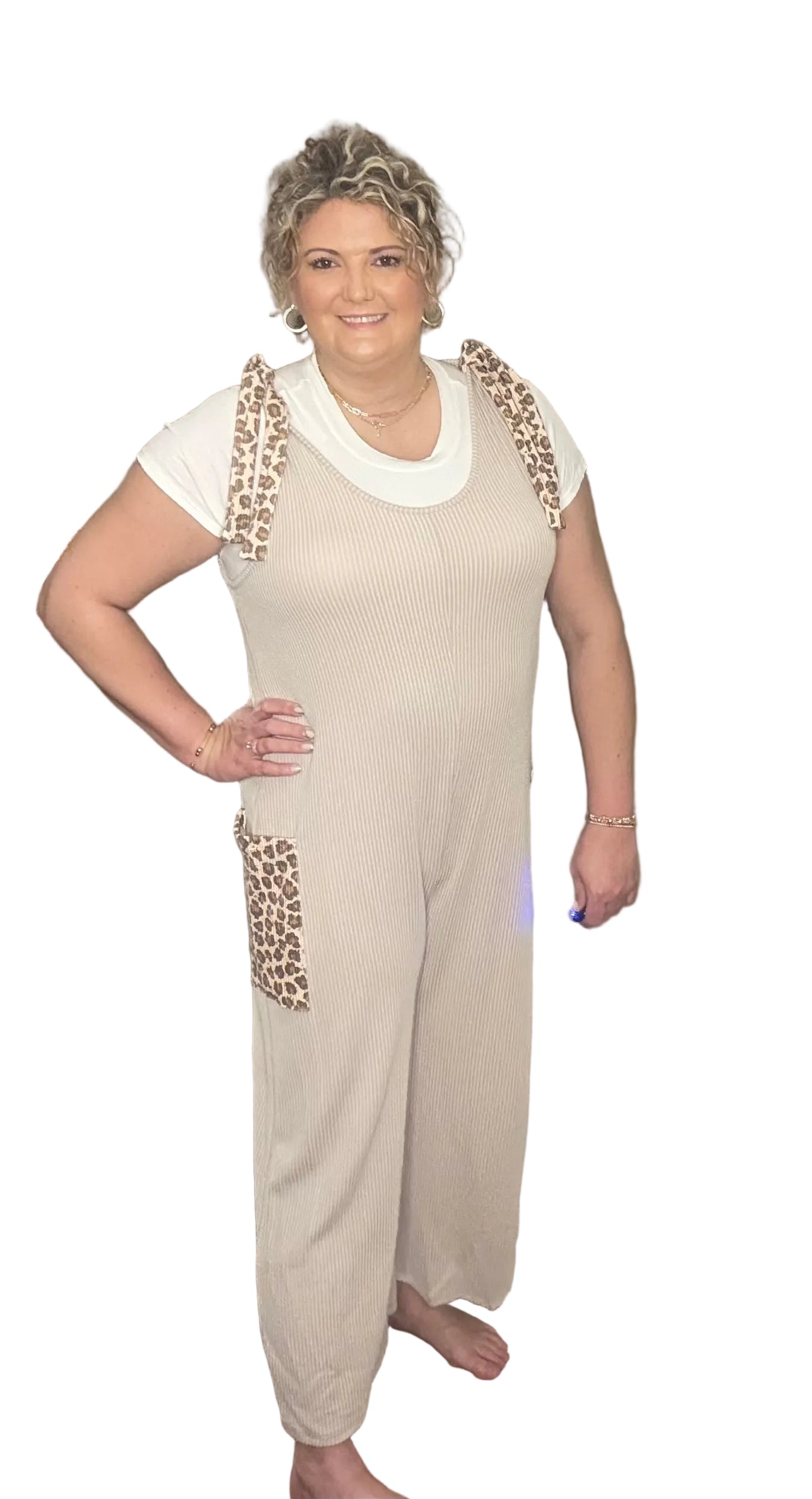 Cheetah Ribbed Romper