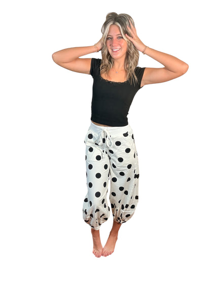 Polka Dotted Balloon Pants