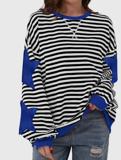 Royal Blue Star Stripped Top
