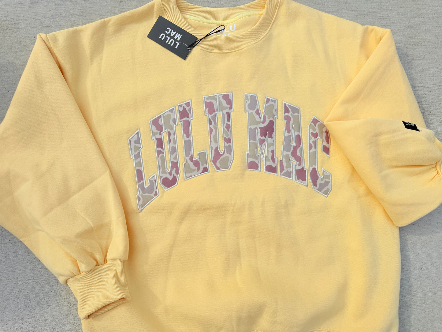 Butter Yellow Camo LuLu Mac Sweatshirt