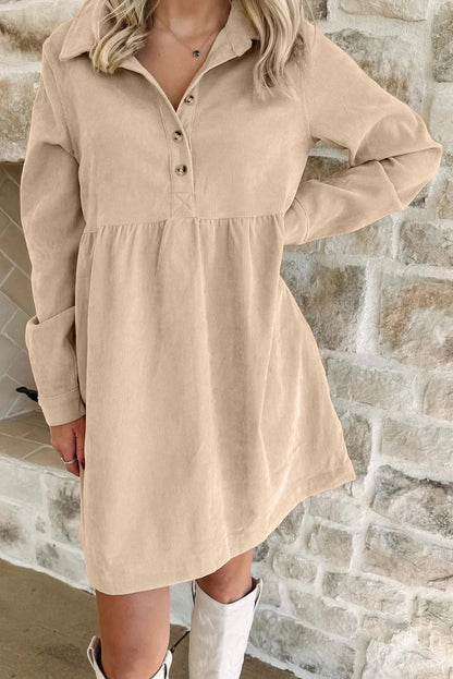 Cream Corduroy Dress