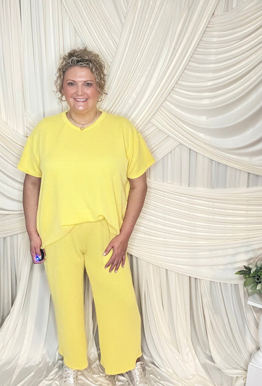 Yellow Ribbed Top