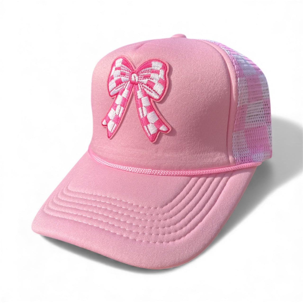 Bow Checkered Trucker Hat