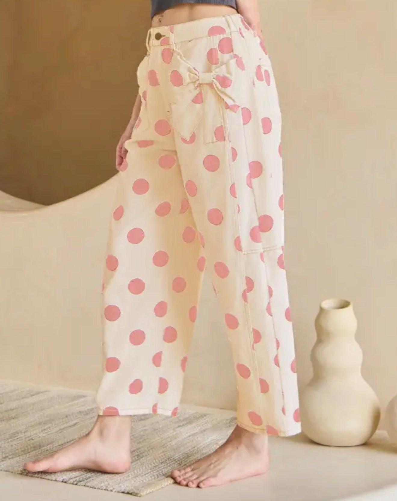 PLUS Pink Polka Dot Barrel Jeans