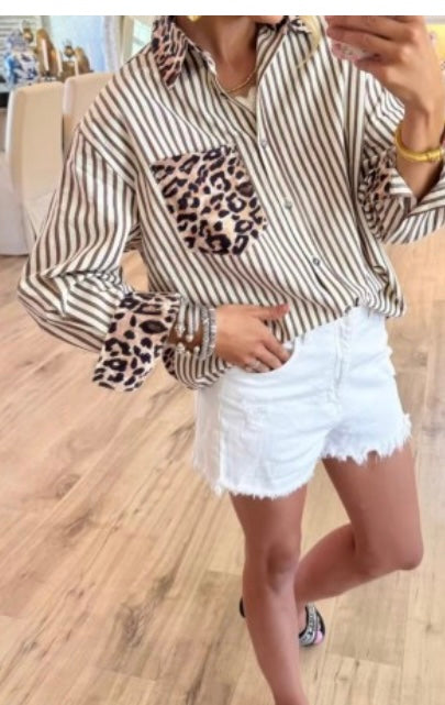 Cheetah Button Up