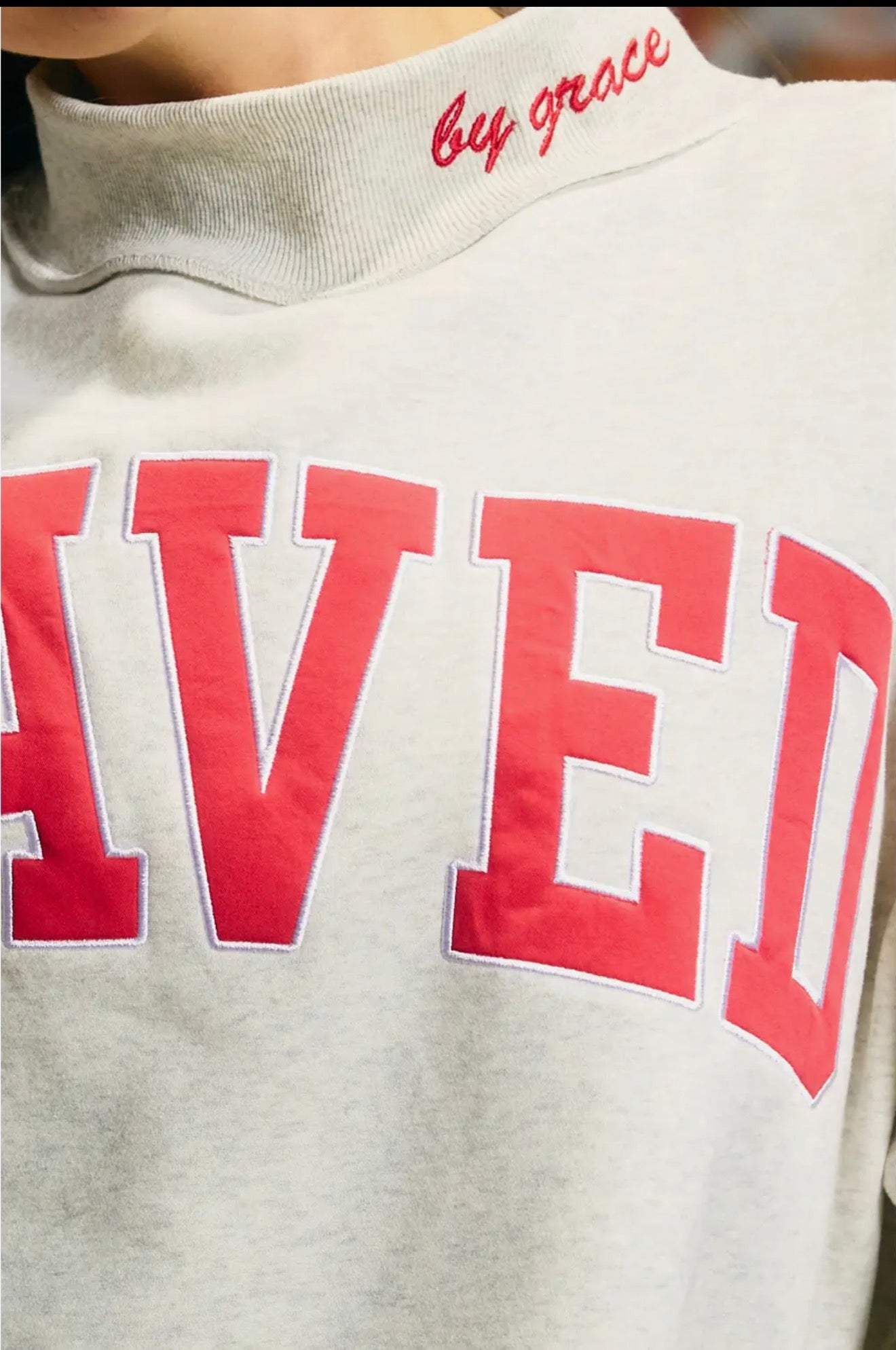 SAVED BY GRACE Mock Neck