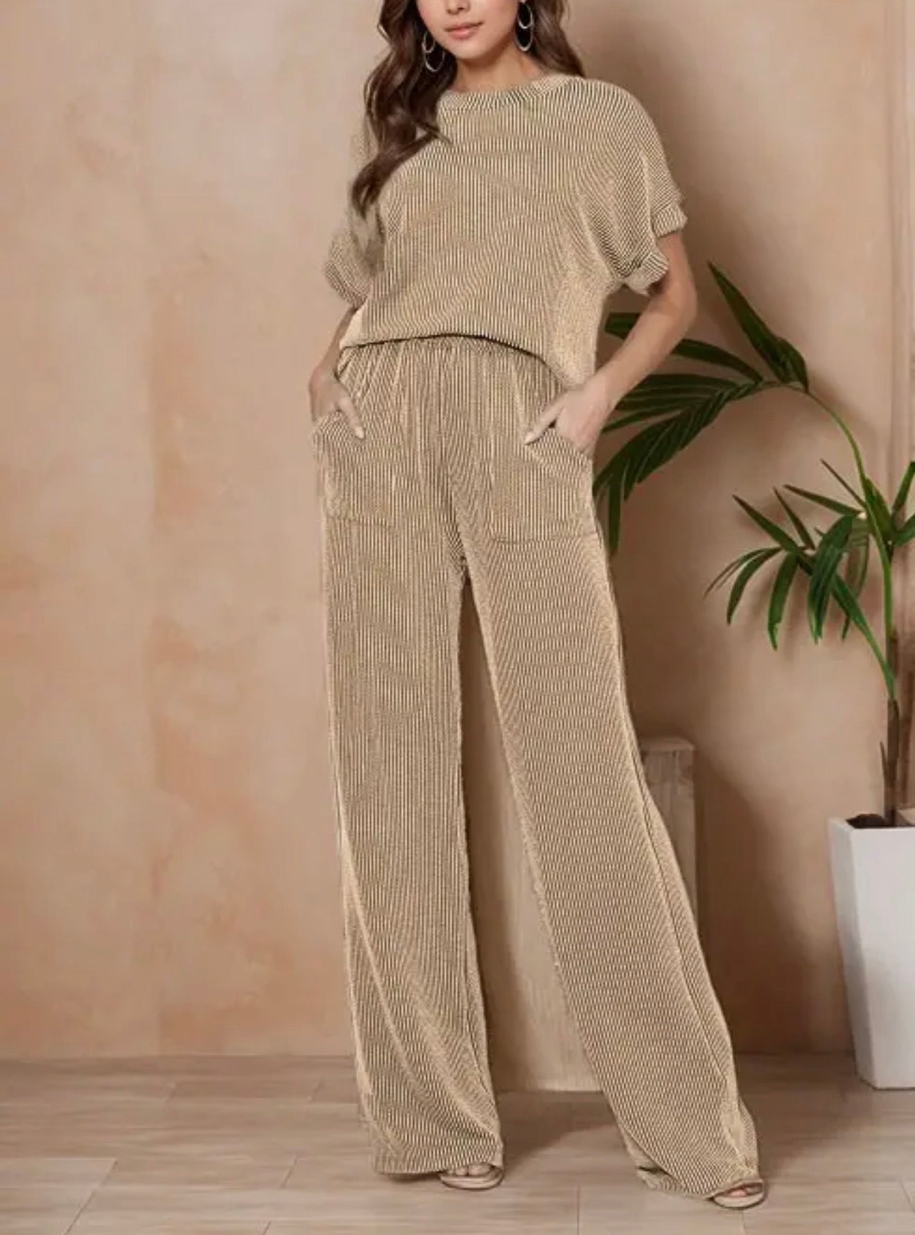 Ribbed 2 Piece Pant Set