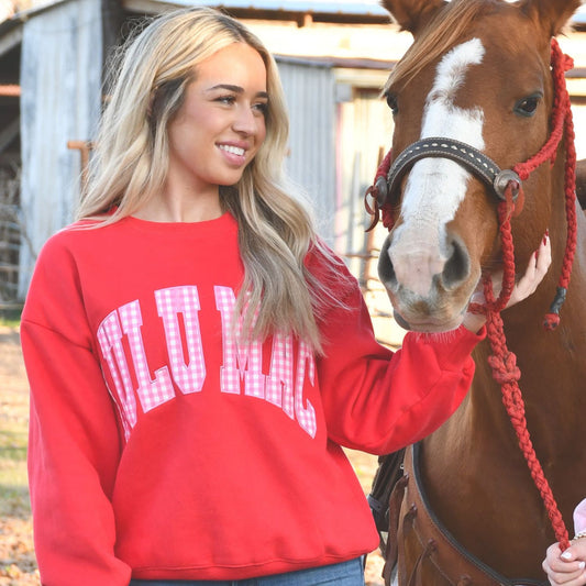 Lulu Mac Red with Pink Gingham