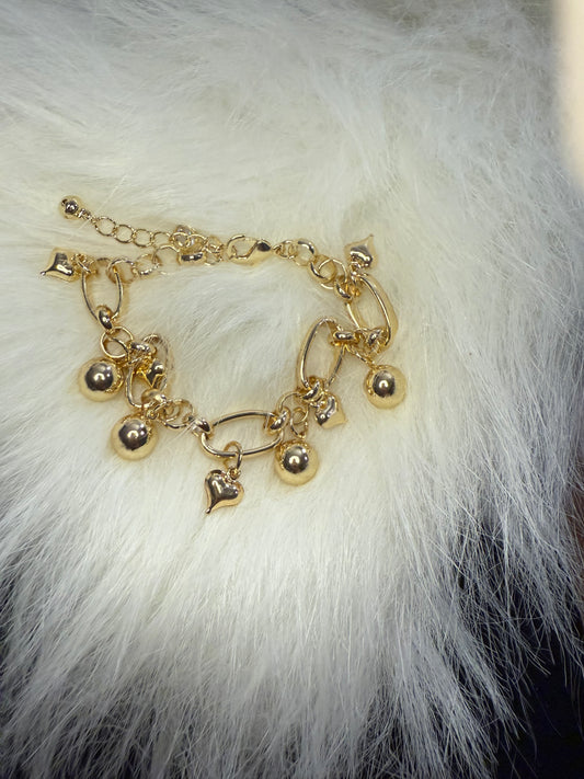 Link Heart Charm Bracelet