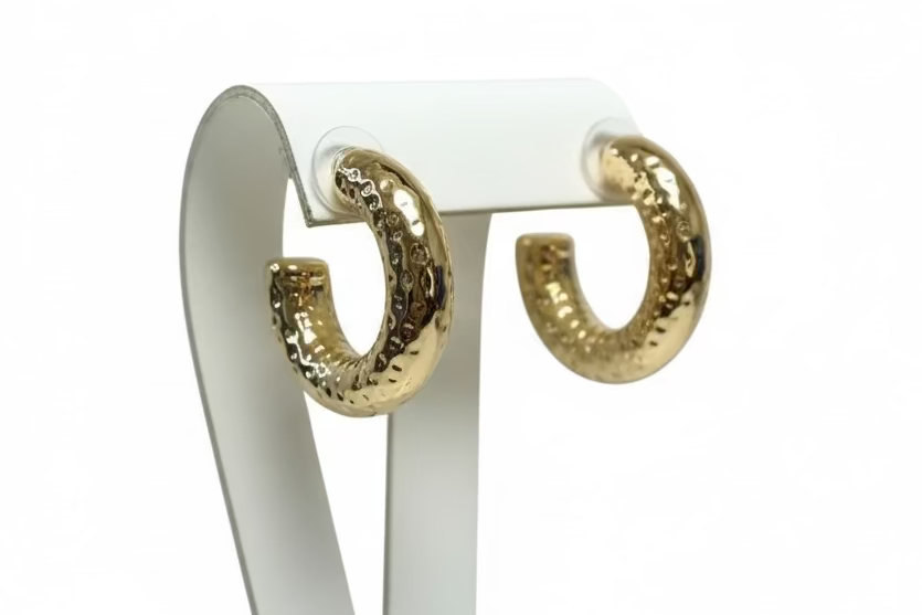 Textured Luxe Gold Hoops