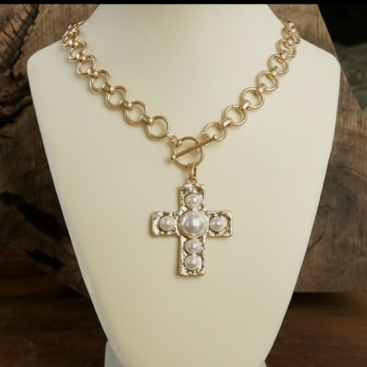 Cross Cabochon Necklace