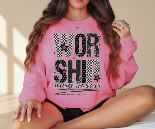 Worship Sweatshirt-Neon Pink