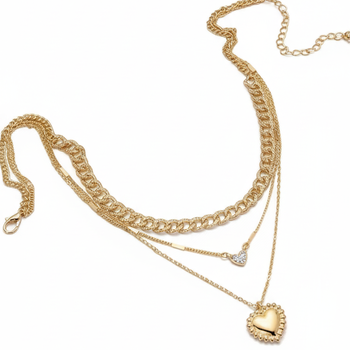Multilayer Heart Necklace