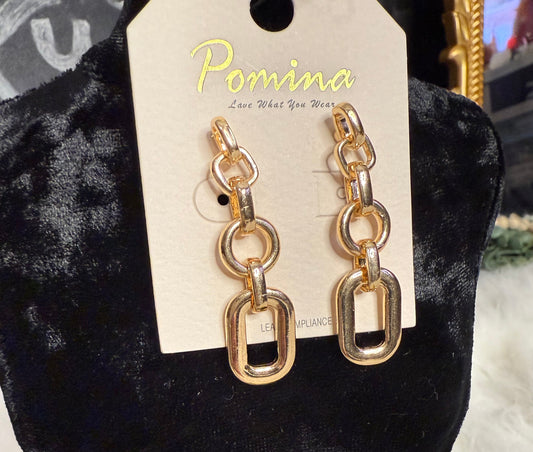 Gold Link Earrings