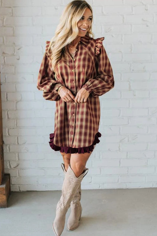 Ruffle Plaid Dress