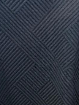 Black Textured Long Sleeve Dress