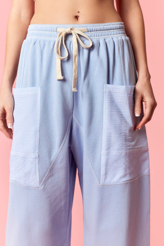 Blue Striped Oversized Bottom