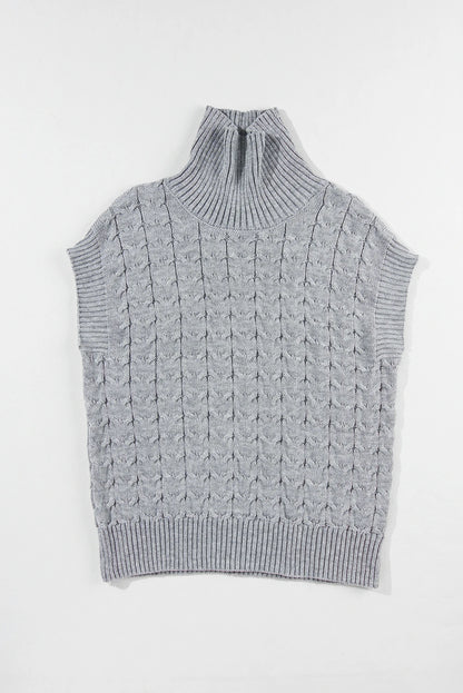Grey Knit Turtleneck Sleeveless Sweater Size XL