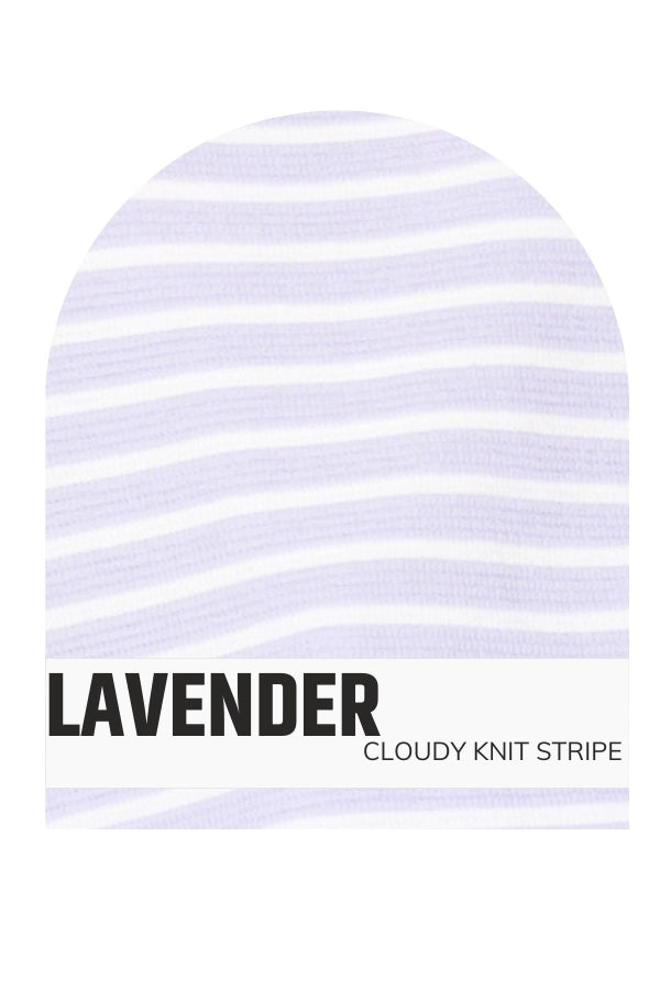 Knit Striped Shorts-Lavender