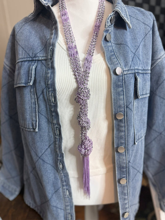 Purple Knotted Scarf