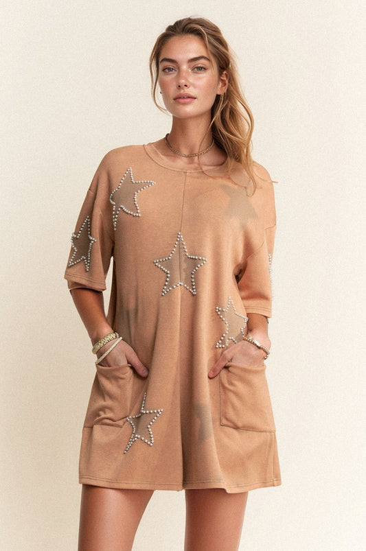 Star Patch Pearl Romper