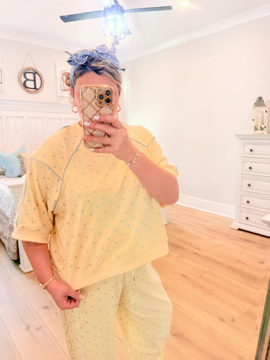 Butter Yellow Polka Dot TOP